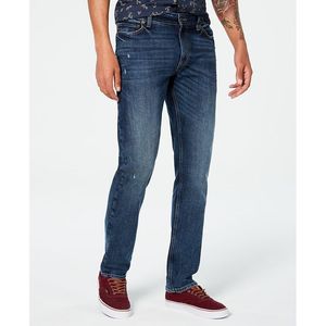 Jeans American Rag Tyler a Gamba Dritta da Uomo, Taglia 31x32, in Denim Riciclato Repreve Blu Vintage, Stile Hip Hop con Patchwork Lavorato a Maglia per l'Inverno - Product Image 1