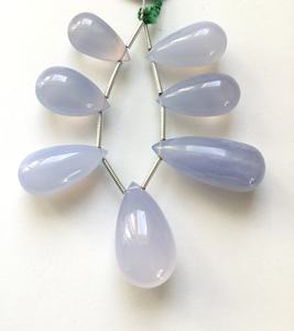 หินแคลเซโดนีธรรมชาติทรงหยดน้ำ 7 ชิ้น สำหรับทำเครื่องประดับอัญมณี - Product Image 3