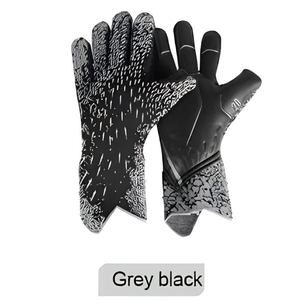 Gants de gardien de but de football noir-gris respirants, antidérapants, avec paume en latex et protection supplémentaire des doigts, pour entraînement et match - Product Image 1