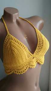 บิกินี่ถักโครเชต์ชิ้นเดียวแบบลำลองล่าสุดบราคอวีทำด้วยมือลาย Paisley ชุดใส่ไปทะเลทำมืออินเดียสำหรับผู้หญิงชุดวันหยุดพักผ่อน - Product Image 3