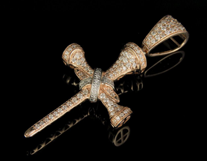 Bling Iced Out S925 <b>Silver</b> Luxury Handmade Religious Nail <b>Cross</b> Charm Pendant Moissanite Diamond Gold Plated for <b>Men</b> and Women - Product Image 4