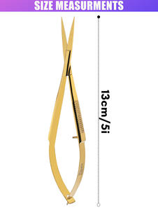 Ciseaux à ressort professionnels à double action Tondeuse à sourcils Cils ou cuticules Lames droites Outil pour salons de beauté et spas - Product Image 2