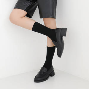 Chaussures décontractées de bureau à talon bas confortables pour femmes [JSHOE] en cuir ultra léger, mocassins penny à talon de 4,5 cm - Product Image 4