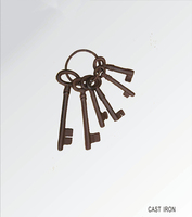 LEVERT Porte-clés squelette en fonte vintage Style antique Coffre au trésor de pirate Clés pour décor de ferme Accessoire de costume