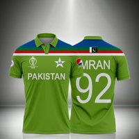 Polo personnalisé à sublimation numérique vert, séchage rapide, respirant, confortable, double couture, CP Sports Team Wear Cricket