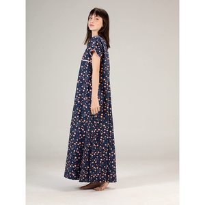 Evolove Women's Floral Loose Fit Cotton Maxi Nightgown with Button V-Neck Super Soft All Over Printed Sleepwear - Product Image 2