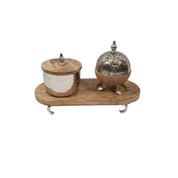 Ensemble de brûleurs à bakhoor métalliques religieux les plus vendus aux Émirats arabes unis, quatre brûleurs décoratifs pour la maison, écologiques, durables, en bois de santal biologique, encens indien