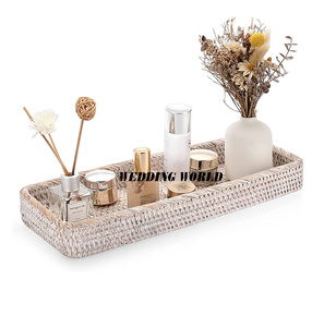 Conception personnalisée Plateau de service en rotin de luxe écologique Plateau classique élégant de fantaisie pour la vente en gros - Product Image 6