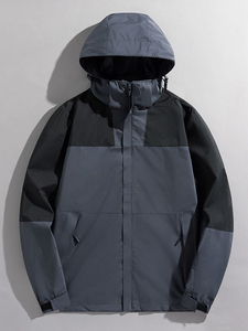 Chaqueta informal de invierno para hombre, chaqueta deportiva con cremallera para gimnasio, cortavientos impermeable en poliéster, cuello con capucha, estilo Pullet, bolsillo, ropa al por mayor - Product Image 3