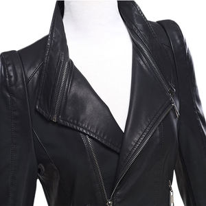 2023ใหม่แจ็กเก็ตหนังเทียมระบายอากาศได้ดีสำหรับผู้หญิงแจ็กเก็ตหนังแท้แฟชั่นแบบครอป - Product Image 3
