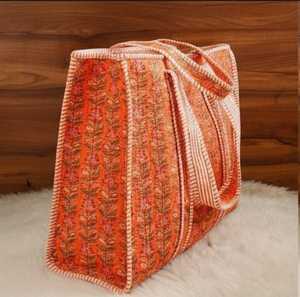 100% Cotton Quilted <b>Tote</b> Handbags for Women Fashionable Embroidered <b>Zip</b> Closure Shopping Grocery Shoulder Bags Water Proof Lady - Product Image 3