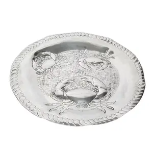 Plateau en verre cristal fait main, finition argentée polie, bordure en pétales de luxe, cordes décoratives, pour ensembles d'aromathérapie, artisanat décoratif, articles d'exportation - Product Image 2