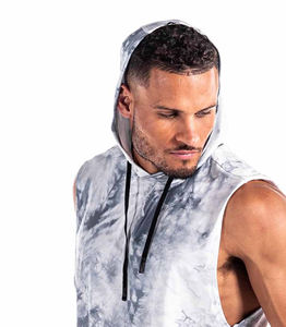 <b>Men's</b> Gym Bodybuilding <b>Sleeveless</b> <b>Hoodie</b> Winter Workout Singlet Tops with Digital Print Plain Dyed for Running - Product Image 4