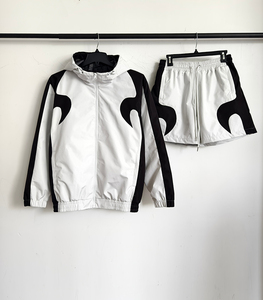 Ensemble de survêtement coupe-vent léger pour hommes et femmes, jogging, course à pied, salle de sport, fitness, vêtements de sport d'extérieur, respirant, taille élastique - Product Image 2