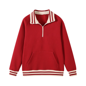 เสื้อโปโลมีซิปสำหรับผู้ชายเดลต้าไตรมาสสำหรับฤดูหนาวเสื้อสเวตเชิ้ต3D ลายทางสีทองมีกระดุมข้อมือเสื้อโปโลสีแดงมีกรดซักด้านหน้า - Product Image 3