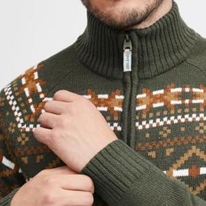 Custom <b>Men's</b> 1/4 Zip Closure Long Sleeve Classic Polyester/Cotton Twill Breathable Pullover Sweater Autumn Warm Knitwear - Product Image 2