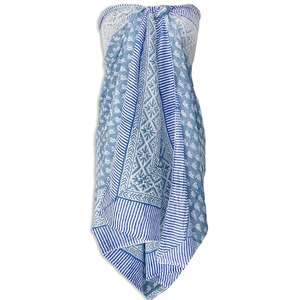 Hand Block Printed Cotton <b>Sarong</b> Beach Wrap Skirt Pareo Shawl Cotton Voile Scarf Floral Summer Wear - Product Image 1