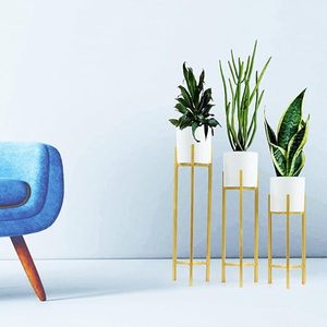 Maceta de metal redonda de calidad superior con soporte Flores y plantas decorativas para interiores y exteriores a un precio económico - Product Image 2