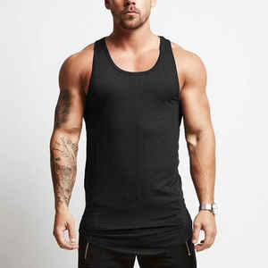 Tanktop de alta calidad personalizado Tank Top hombres Material de algodón de secado rápido transpirable moda gimnasio músculo entrenamiento camisetas sin mangas - Product Image 4