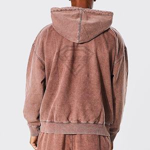 Ensembles de sweats à capuche et de sweat-shirts pour hommes de luxe, sweat à capuche lourd de 350 g, sweat à capuche lavé personnalisé, sweat à capuche délavé à l'acide, survêtements personnalisés - Product Image 4