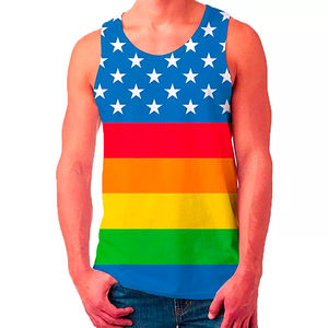 Camiseta sin mangas con estampado Digital personalizado para hombre, camiseta sin mangas de secado rápido con estampado de sublimación - Product Image 3