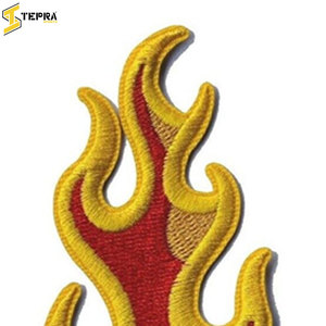 Parches bordados de llama de fuego únicos de Mejor Diseño de Tepra Sports PVC de alta calidad para decoración de prendas Tipo Tela fieltro - Product Image 5