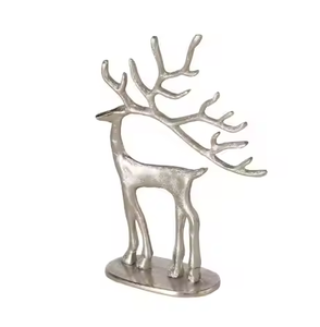 Ornement animal fini or Statue de cerf en métal et aluminium Décoration intérieure Figurine Salon Ensemble de deux par décor impex - Product Image 5