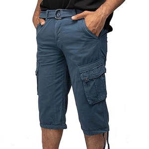 Short cargo 100% coton décontracté pour hommes, design d'été, entraînement de sport de rue, short élastique confortable - Product Image 4
