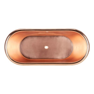 Bañera Independiente de Cobre Sólido Hecha a Mano Divris DRC-7307B, Acabado Pátina Antigua Martillada a Mano, Interior/Exterior de Cobre, Personalizable - Product Image 2