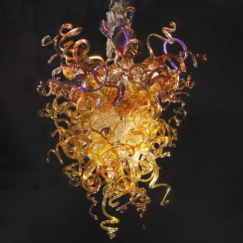 Luxury Chihuly Style Chandelier Lamp DIY Colors Handmade Blown Glass Chandelier Pendant Lightings for Home Living Room
