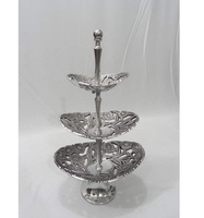 Ensemble de 2 bols à gâteau ronds en aluminium poli argenté de qualité alimentaire, design moderne, DCP DC-MCS-5040