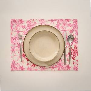 Juego de Manteles Individuales Rosados 100% Algodón, 7 Piezas, Diseño de Nieve, Decorativos, 35x45cm, Duraderos para Uso Doméstico, Técnicas de Impresión - Product Image 3