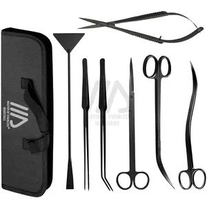 Metal Aquarium Scissors best quality Aqua scape tool kit stainless steel 2023 hot selling Aquarium Tool kit tweezers OEM