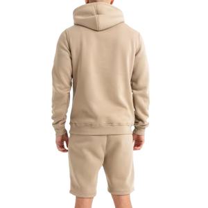 ชุดเซ็ตเสื้อฮู้ดแขนสั้นและกางเกงขาสั้นผู้ชาย พิมพ์โลโก้ได้ คุณภาพสูง ผ้าฝ้ายฟลีซ 100% ชุดวอร์มสำหรับผู้ชาย - Product Image 2