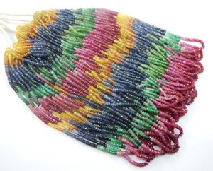 Tự nhiên ngọc lục bảo, <span class=keywords><strong>ruby</strong></span>, Sapphire đá quý hạt đá đa màu sắc mặt rondelle hạt - Product Image 3