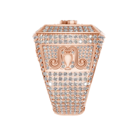 Bague Hip Hop en Or 10k Certifiée IGI avec Diamant de Laboratoire, Style Rappeur Personnalisé, Bijou Bling Glacé avec Sertissage à Griffes pour Hommes, Idéale pour les Fêtes