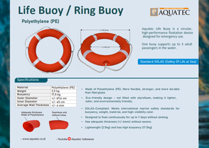 AQT Life Buoy, un bouée de sauvetage pour une utilisation d'urgence. Cette bouée circulaire peut supporter jusqu'à trois adultes sous l'eau. - Product Image 3