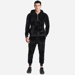 Ensemble de survêtement de compression pour homme, pantalon de survêtement à manches longues et fermeture éclair intégrale, vêtements de sport - Product Image 1