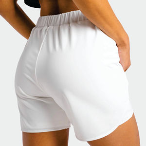 Tissu extensible léger 4 voies 90% Polyester 10% Spandex taille élastique blanc femmes Core 2 en 1 Shorts - Product Image 5