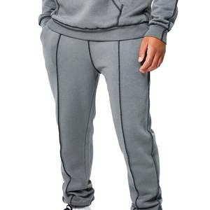 Personnalisé 220g 100% Coton Polaire Surdimensionné Solide Respirant À Capuche Jogger Ensemble Hiver Haute Qualité Survêtements Hommes 2 Pièces - Product Image 2