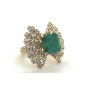 Anillo de dedo de oro amarillo de 18kt de alta calidad con diamantes naturales Joyería de moda - Product Image 5