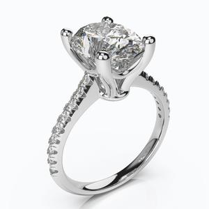 แหวนแต่งงานคาลิสต้าประดับเวียดนาม10K สีขาวทองคลาสสิก - Product Image 4