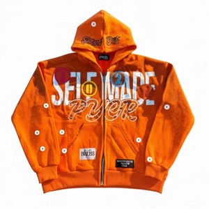 Sweat à capuche à fermeture éclair à la mode SELF MADE Pyer avec tissu éponge écologique unisexe pour Streetwear et vêtements décontractés - Product Image 1