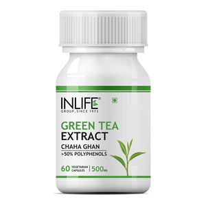 INLIFE 60 Cápsulas Vegetarianas Extracto de Té Verde 500 Mg Quemador de Grasa para Pérdida de Peso Antioxidante 50% Polifenoles para Mujeres Embarazadas - Product Image 1