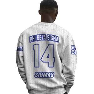 Suéter de punto de acrílico blanco azul Phi Beta Sigma 1914 letras de chenilla Sigma Beta suéter de fraternidad griega ropa - Product Image 6