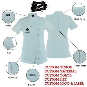 Uniforme Elástico para Esteticista, Uniforme para Salón de Belleza, Spa, Conjuntos de Uniformes para Hospital, Blusa de Enfermera de Punto de Alta Calidad - Product Image 3