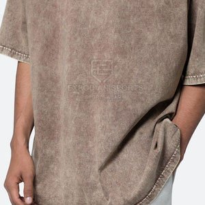 T-shirts en coton 100% de qualité supérieure, style oversize, délavés à l'acide, solides, fabriqués sur mesure, vêtements d'été respirants, séchage rapide, écologiques - Product Image 6