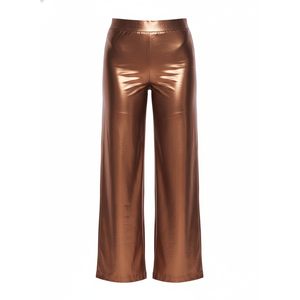 Pantalones de Mujer Hechos a Medida, Estilo Urbano, Corte Recto, de Cuero Sintético Elástico, Ecológicos e Impermeables - Product Image 1
