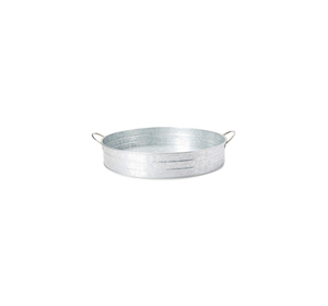 Bandeja de servir de metal de forma redonda galvanizada oscura con asa para el hogar y la boda Bandejas de servir de cena de mesa - Product Image 3