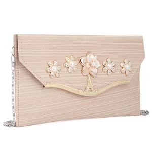 กระเป๋าคลัทช์แฟนซีสำหรับผู้หญิง (Kam-243) - สีน้ำตาลอ่อน - Product Image 1